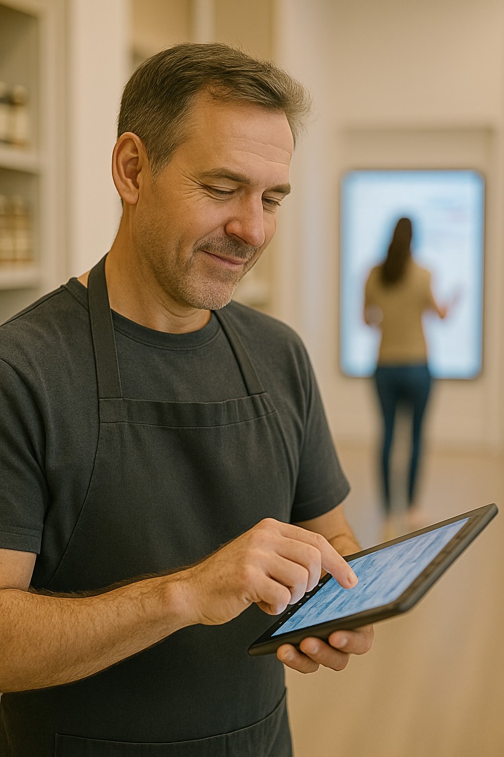 Happy retail employee